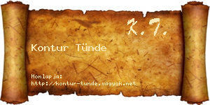 Kontur Tünde névjegykártya